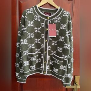 Gucci Green Women's GG Wool Cardigan
